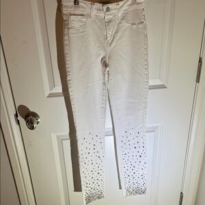L'AGENCE White Studded Skinny Jeans